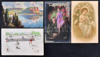 178 db régi üdvözlő és motívumlap karton dobozban