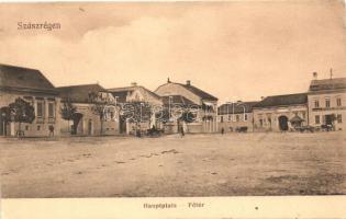 Szászrégen, Reghin; Fő tér, Kölcsön és takarékpénztár szövetkezet / main square, bank (EK)