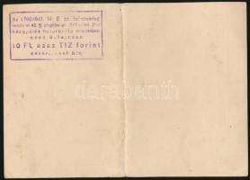 Belegrád 1945. "Belegrádi Keményítő- és Szeszgyár Népszövetkezet" 100P üzletrész-jegy, fel...