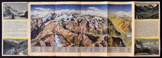 cca 1930 Salzburg, Karinthia turisztikai kiadvány magyar nyelven, kihajthatós, 24x66cm