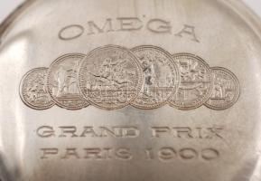 Omega ezüst(Ag) zsebóra, másodpercmutatóval, repedezett számlappal, jelzett, működőképes állapotban,...