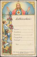 1939 Lelkicsokor, Jézus szíve nyomtatvány, 14x10cm