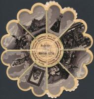cca 1920-30 Mariazell-i emlék, fotókkal illusztrált, kinyithatós, d:13cm