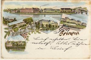 1898 Grimma with barracks Litho