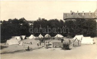 Komárom, Komárno; Cserkész tábor a gimnázium udvarán / scout camp in the courtyard of the grammar school, photo