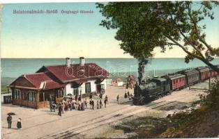 Balatonalmádi-fürdő, Öreghegyi vasútállomás, gőzmozdony (EK)