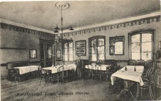 Karasjeszenő, Jasenovo; Vasútállomás étterme / railroad restaurant interior (EK)