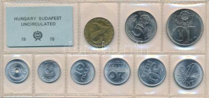 1979. 2f-10Ft 9db klf, érmés forgalmi sor fóliatokban T:1