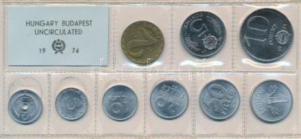 1974. 2f-10Ft 9db klf érmés forgalmi sor fóliatokban T:1