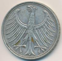 NSZK 1951J 5M Ag T:2-
FRG 1951J 5 Mark Ag C:VF