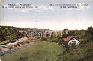 Deliatyn, Delatin, Delatyn; 32 m magas vasúti híd / railway bridge, viaduct