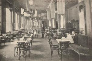 Losonc, Lucenec; F.M.K.E. kávéház, belső, kiadja Gerőffi Imre fényképész / cafe, interior (EK)