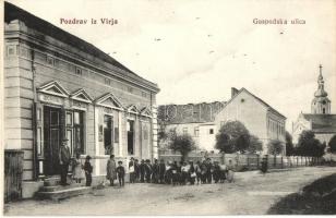 Prodavíz , Virje, Virja; Úri utca , iskola/ Gospodska ulica / street, school (vágott / cut)