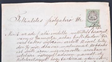 18 db régi magyar okmány okmánybélyegekkel, közte marhalevél, bírósági iratok stb