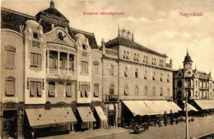 Nagyvárad, Oradea, Központi Takarékpénztár, Wallenstein Divatáruháza, Uránia Mozi / bank, cloth shop, cinema (EB)