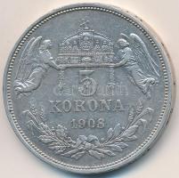 1908KB 5K Ag "Ferenc József" T:2,2- apró ph Adamo K7