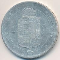 1879KB 1Ft Ag "Ferenc József / Középcímer" T:2-,3 Adamo M15