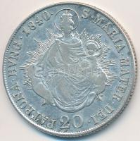 1840B 20kr Ag "V. Ferdinánd" T:2,2- juszt. Huszár: 2081., Unger III.: 1419