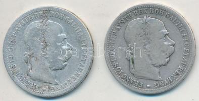 Ausztria 1894-1903. 1K Ag "Ferenc József" (2x) T:2-,3 Austria 1894-1903. 1 Corona Ag &quot...