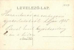 1905 Hazautazás az esztergomi gyakorlatokról a hajón, Benel Emil hajóskapitány a hídon / Hungarian s...