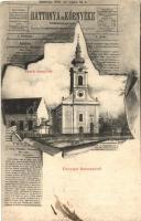 Battonya, Szerb templom; Battona és Környéke Társadalmi hetilappal díszített képeslap (EK)