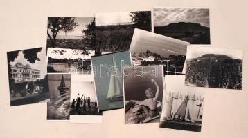 cca 1930-1960 Balatoni és Balaton környéki felvételek, 12 db korabeli negatívról készült modern nagyítások, 10x15 cm és 13x18 cm