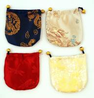 Selyem ékszertartók szép állapotban, 4db, cca 10x10cm