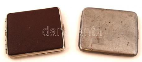 Retró cigarettatárcák, fém, 2db, cca 9x8cm