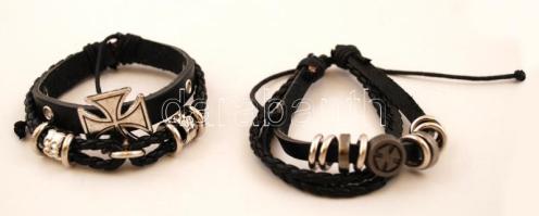 Bőr kereszt karkötők, újszerű állapotban, állítható mérettel
