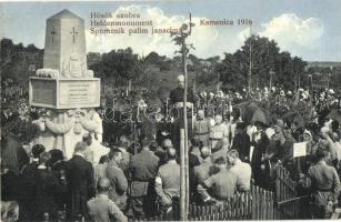 1916 Újvidék, Kamanc, Kamenica, Sremska Kamenica; Hősök szobra felavatása / inauguration of the heroes monument + K.u.K. mobiles Reservespital 4/14.