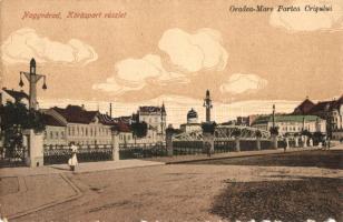 Nagyvárad, Oradea, Köröspart részlet, zsinagóga / riverside, synagogue (fa)