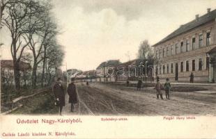 Nagykároly, Carei; Széchenyi utca, Polgári leányiskola / street, girl school