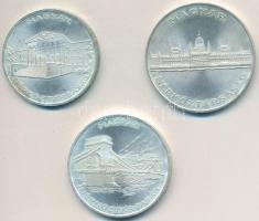 1956. 10Ft + 20Ft + 25Ft Ag "10 éves a Forint" sor T:1- Adamo EM4, EM5, EM6