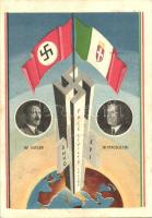 Anno XVI, Pace Civilta Lavoro / Peace Civilization Jobs, Hitler, Mussolini, NS propaganda 1938 Führer DVX So. Stpl (Rb)