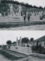 cca 1950 És menni kell szobor ismeretlen helyszínen, 2 db korabeli negatívról készült modern nagyítások, 10x15 cm