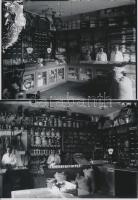 cca 1935 Bács-Kiskun megye területén, Takarékossági vegyes bolt kívül-belül, Lőcsei Árpád (?-?) kecskeméti vándorfényképész hagyatékában őrzött 3 db üveglemez negatívról készült modern nagyítások, 13x18 cm