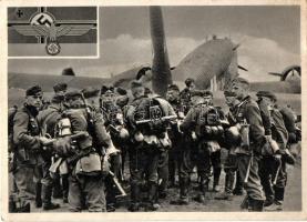 Landetruppen, Nr. 23. Hermares / WWII german soldiers waiting next to an airplane (fl)
