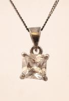 Ezüst nyaklánc köves  medállal, Ag., bruttó:2,1gr., jelzett, 45cm/Silver necklace with stone pendant...