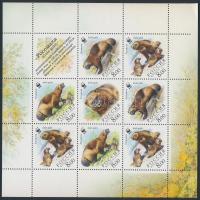 WWF Rozsomák kisív (kisív sarkán kis törés), WWF Wolverine mini sheet (corner damage)