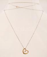 Arany nyaklánc medállal, Au, 9K bruttó:0,9gr., jelzett, 46cm /Gold necklace pendant, Au, 9K, gross: 0,9gr, signed, 46 cm