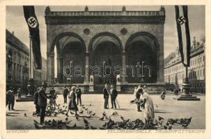 10 db RÉGI német városképes lap, német nemzetszocialista zászlókkal / 10 old German town-view postcards with NS flags