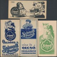 cca 1920 4 db Schmoll paszta számolócédula