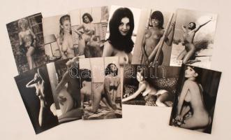 cca 1968 A vágyak érzéki kifejezése, 11 db finoman erotikus fénykép (valószínűleg reprodukciók), 14x9 cm / 11 erotic photos, 14x9 cm
