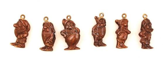 Törpék, fém medál, 6db