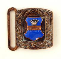 Régi, réz övcsat Zala megye címerrel, 4,5x4cm