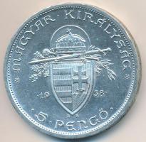 1938. 5P Ag "Szent István" T:2 apró ph. Adamo P8.1