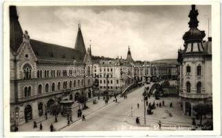 Kolozsvár, Cluj; Szamos híd környéki részlet, Apostol patika és gyógyszertár / square, bridge, pharmacy