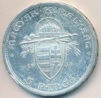 1938. 5P Ag "Szent István" T:2 ph. Adamo P8.1