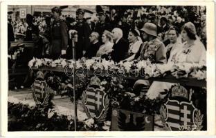 1940 Kolozsvár, Cluj; bevonulás, Horthy Miklós, Purgly Magdolna, Teleki Pál, Tasnádi Nagy András, Horthy István, Gróf Edelsheim Gyulai Ilona / entry of the Hungarian troops, Horthy (Rb)