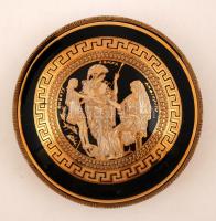 Inias aranyozott porcelán ékszertartó, jelzett, hibátlan, 6x12cm